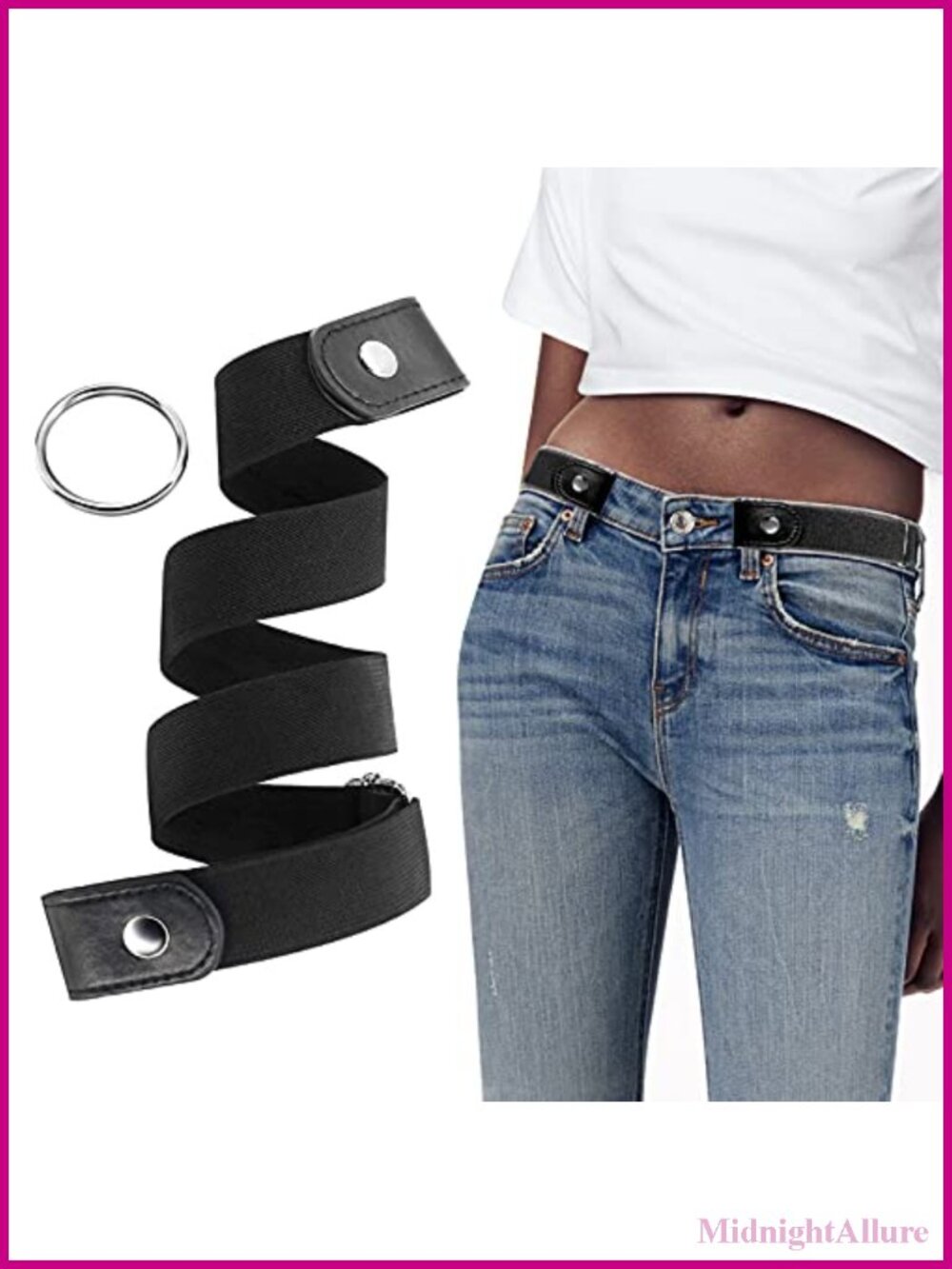 Buckle Free Elastic Stretchy Invisible Belt for Jeans Pants